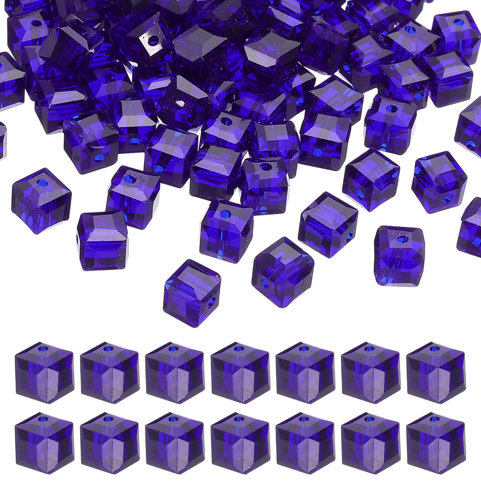 PATIKIL 6mm Crystal Glass Cube Beads