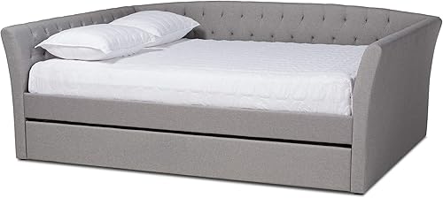 Baxton Studio Sofá cama, doble, gris claro