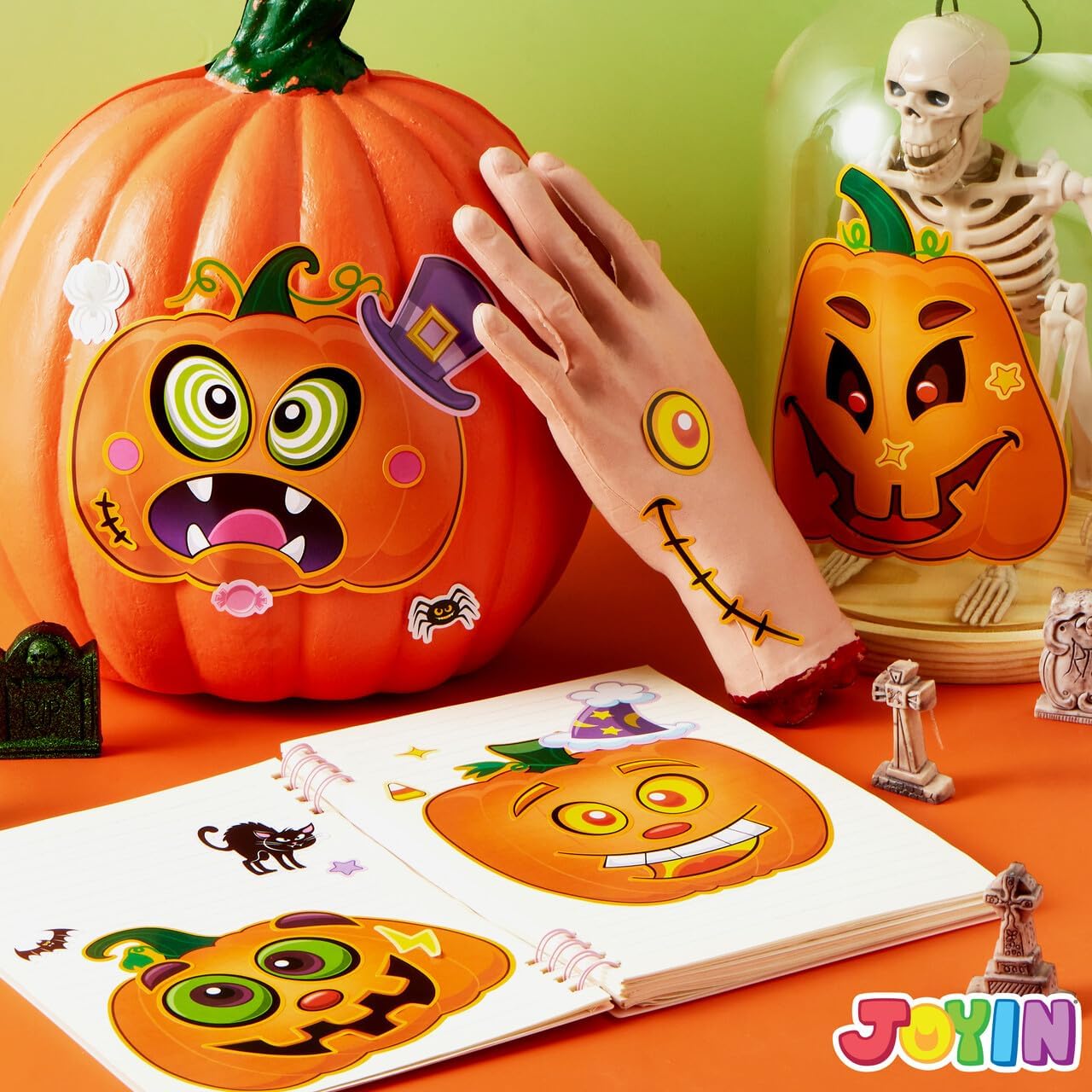 JOYIN 72 Pcs Halloween Pumpkin Stickers for Kids, Halloween Party Favor, Craft Party Supplies, Funny Sticker with Different Pumpkin Design, Classroom Activities Games Goodies Treat Gifts（Age 3+） image 2