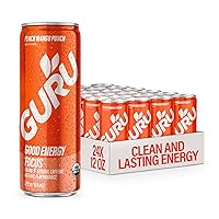 Vista 27 de GURU Tropical Punch - Bebidas energéticas orgánicas, bebida energética limpia con cafeína natural a base de plantas de té verde + enfoque con L