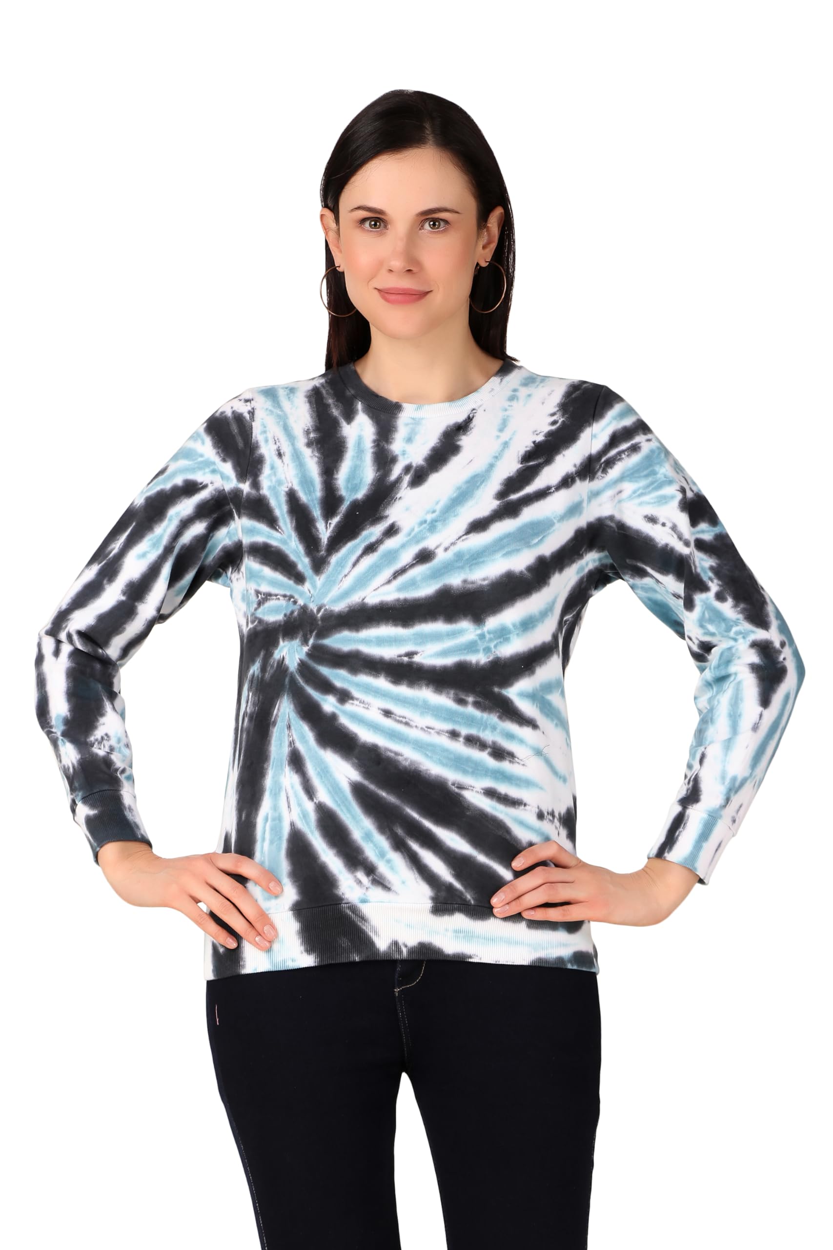stories.label Cotton Sweatshirt for Women in 300 GSM Fabric with Ribbed Details Includes Plus Sizes (S-5XL)-picture-30