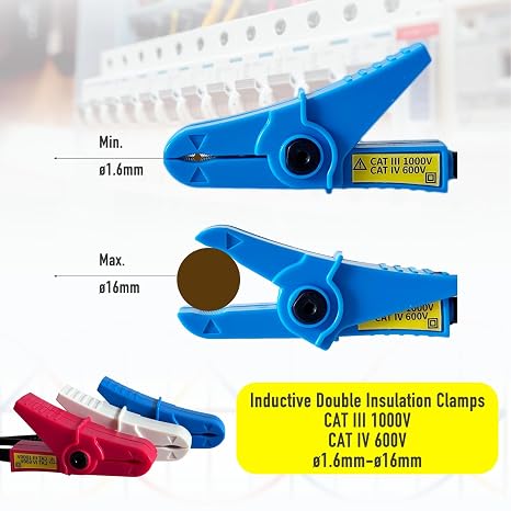 ETCR1000C Non-Contact Phase Sequence Tester Phase Rotation Meter | For insulated wires 0.06-0.6in (1.6-16mm) diameter, suitable for AC 70-1000V phase sequence testing