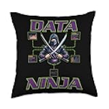 Data Ninja Tech Analyst Data Science Warrior Throw Pillow