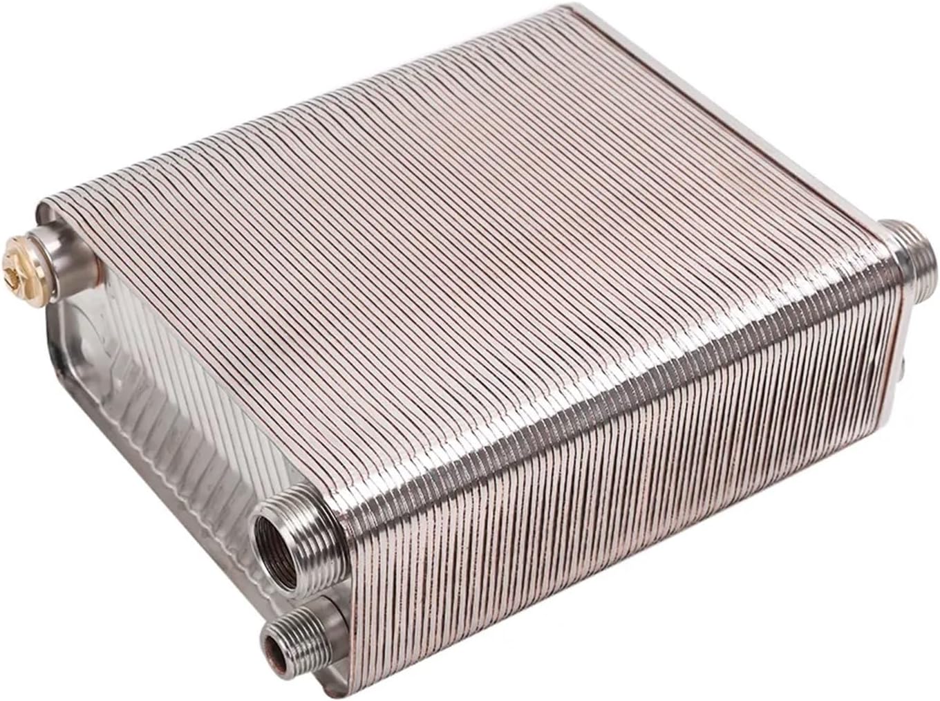 Wort Chiller, 50 Plates Heat Exchanr Wort Chiller Stainless Steel Homebrew Brewing Beer Cooler Counterflow Chiller Water Heating(Same Side)