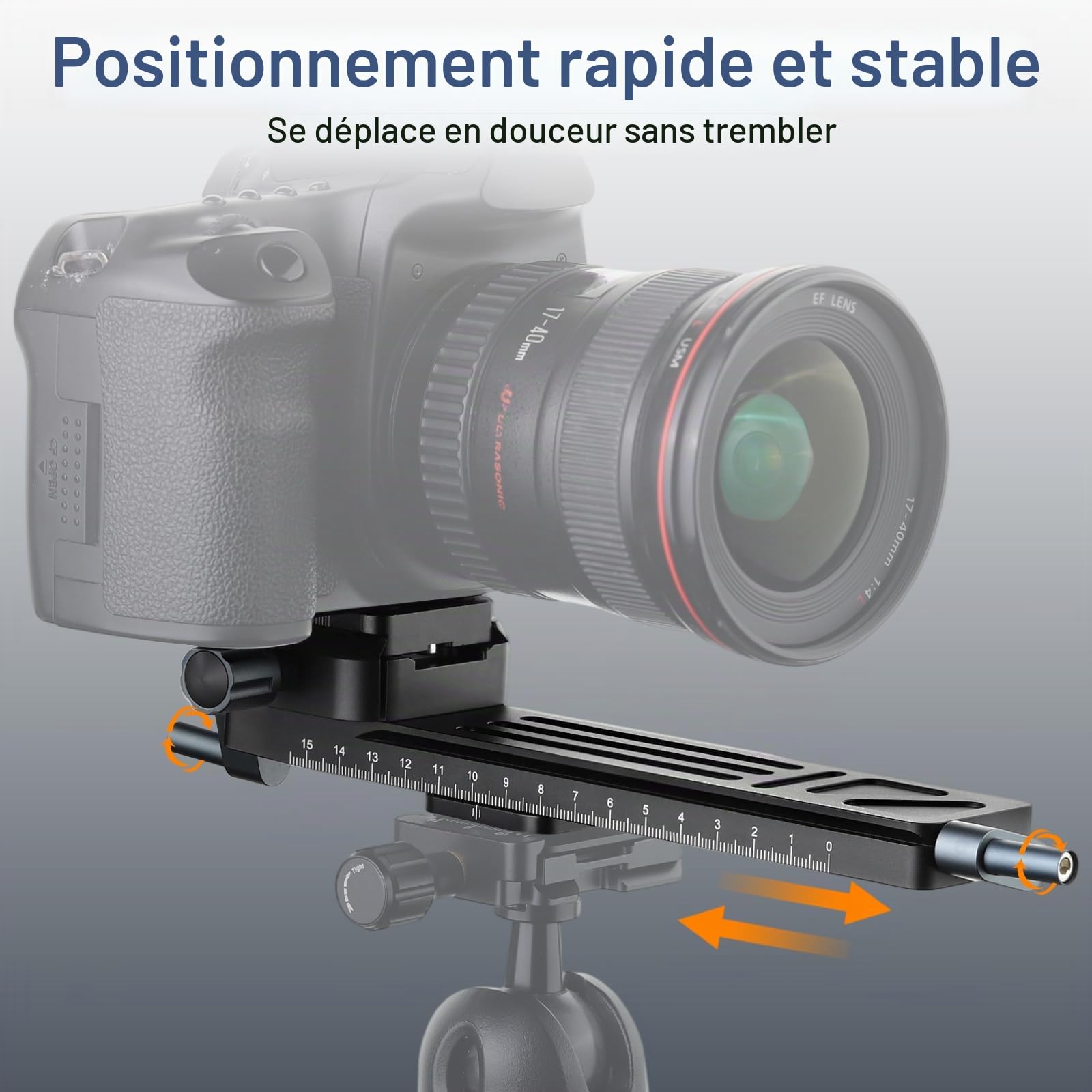 Leftfoto Glissière de mise au point macro précise et stable, ajustement bidirectionnel pour les gros plans, macrophotographie avec plaque à dégagement rapide en queue d'aronde Arca-Swiss