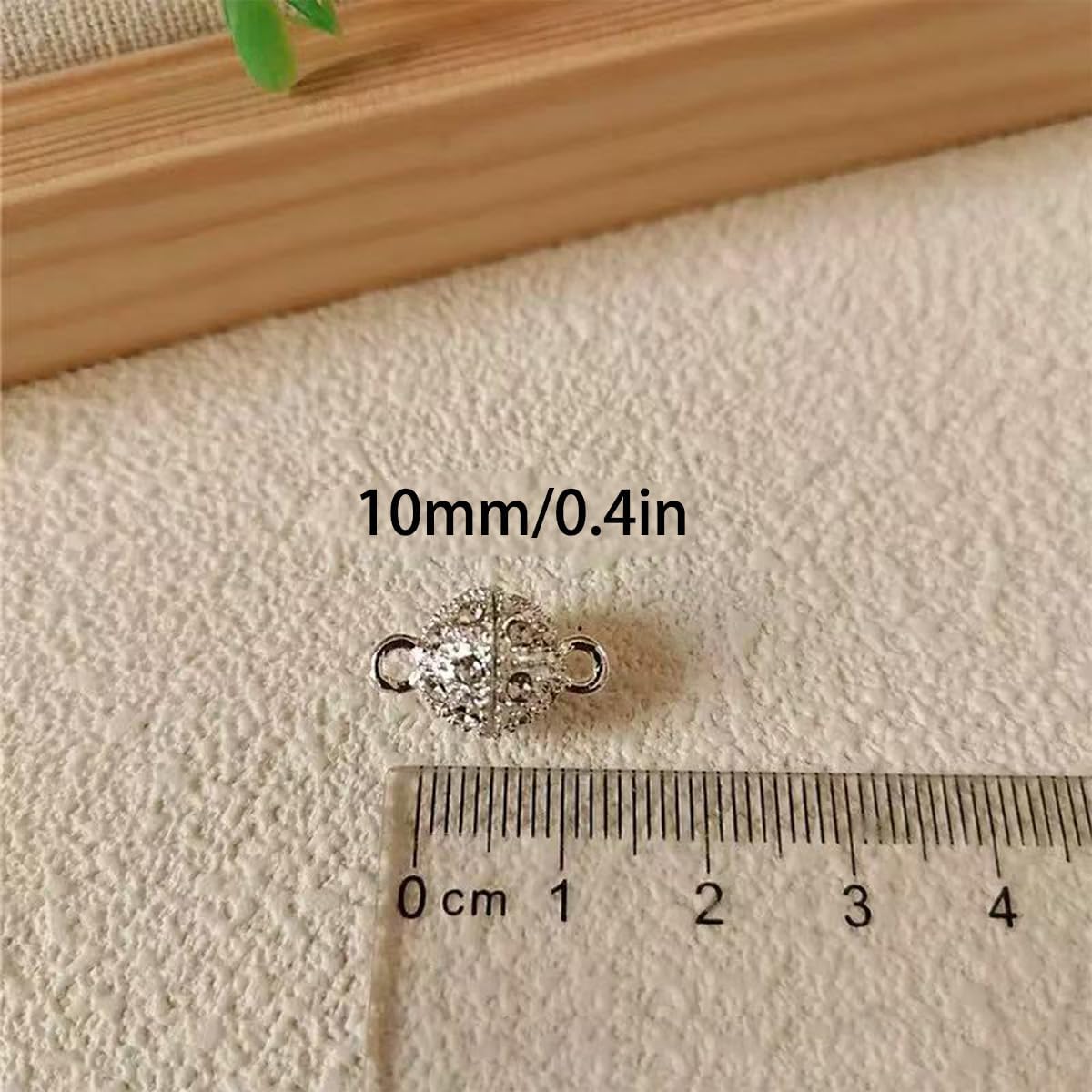 10PCS Magnetic Jewelry Clasps, Crystal Ball Connectors, Magnetic Necklace Clasps and Closures Easy-to-Use for Jewelry Closures (Gold+Silver)