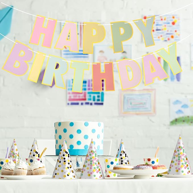 20 Gorras de Fiesta de Cumpleaños con Pancarta Arcoíris miniatura 2