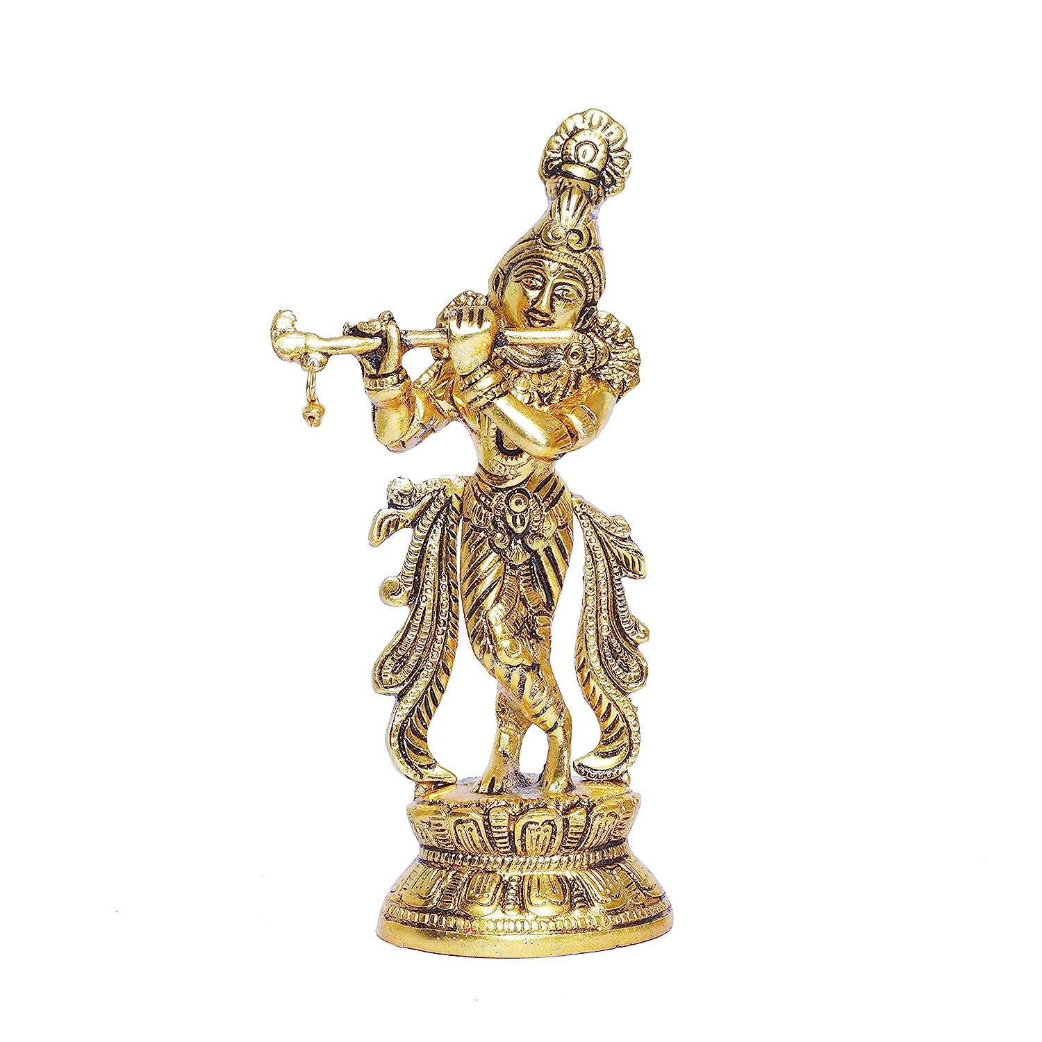 Buy PURESTORY Lord Krishna Metal Statues Playing Flute,Krishna Figurine