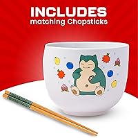 Vista 169 de Silver Buffalo The Powerpuff Girls Girl Power Featuring Blossom, Bubbles, and Buttercup Ceramic Ramen Noodle Rice Bowl with Chopsticks, Microwave