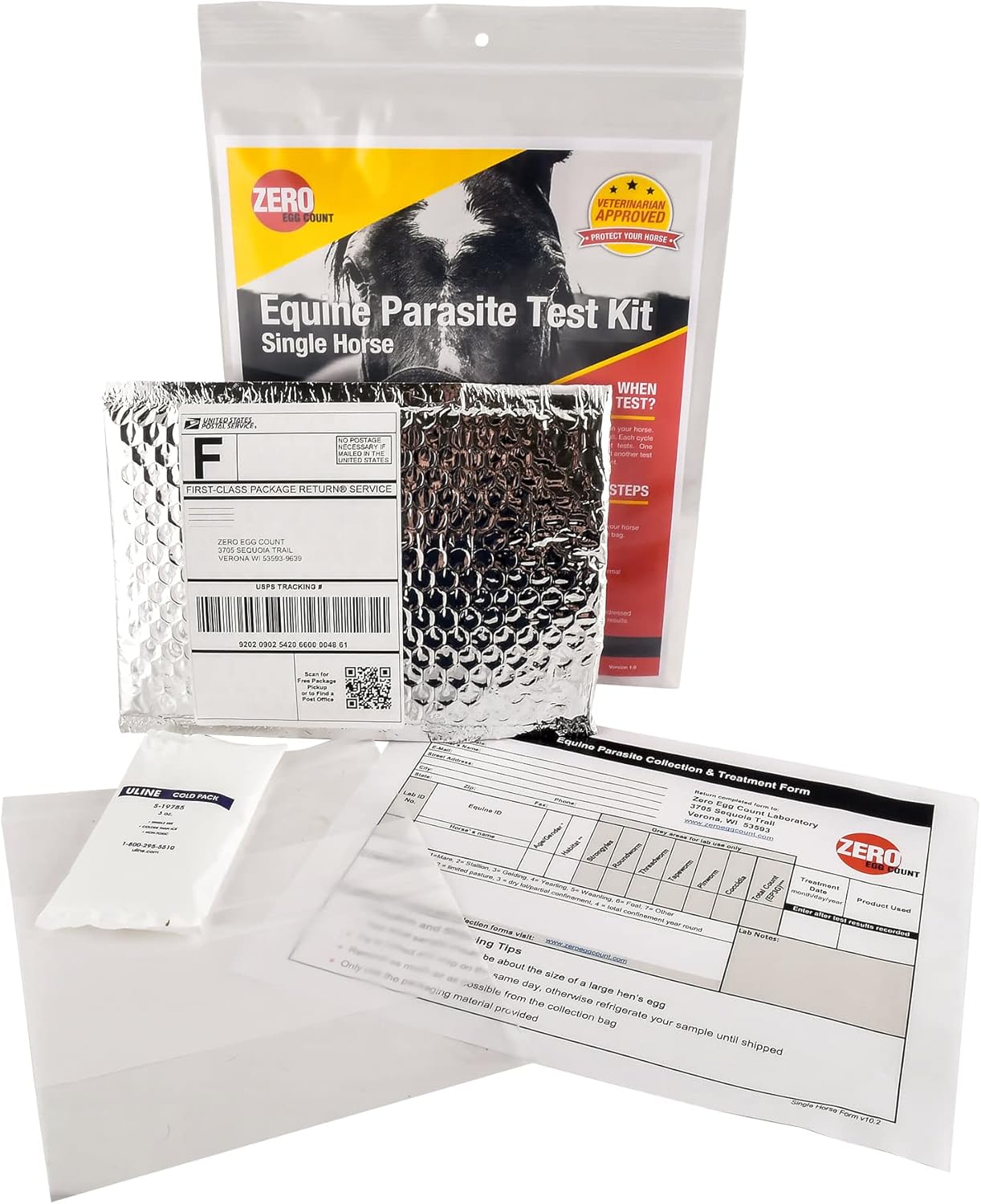 Equine Parasite Worm MailIn Test Kit and Laboratory