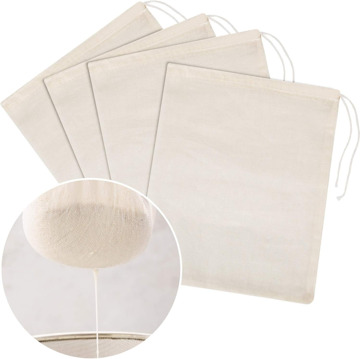 Lot De 3 étamines Alimentaires En Coton 60x60cm - Tissu Mousseline Réutilisable, Pour Confitures, Fromages, Filtrations