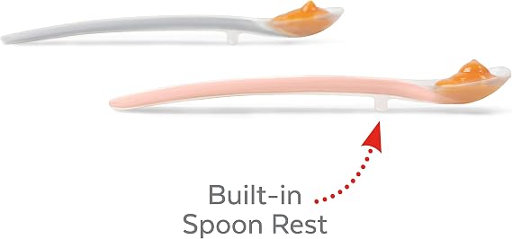 Skip Hop 2 Pack Easy Feed Spoons Grey and Soft Coral, Grey and Soft Coral, Pack of 2