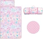 Nap Mat pour les tout-petits Enfants Filles-Pillow,Mat,Blanket Tout en un-Kids Sac de couchage pour chambre Nursery Travel,Don pour anniversaire Noël,Princess Castle