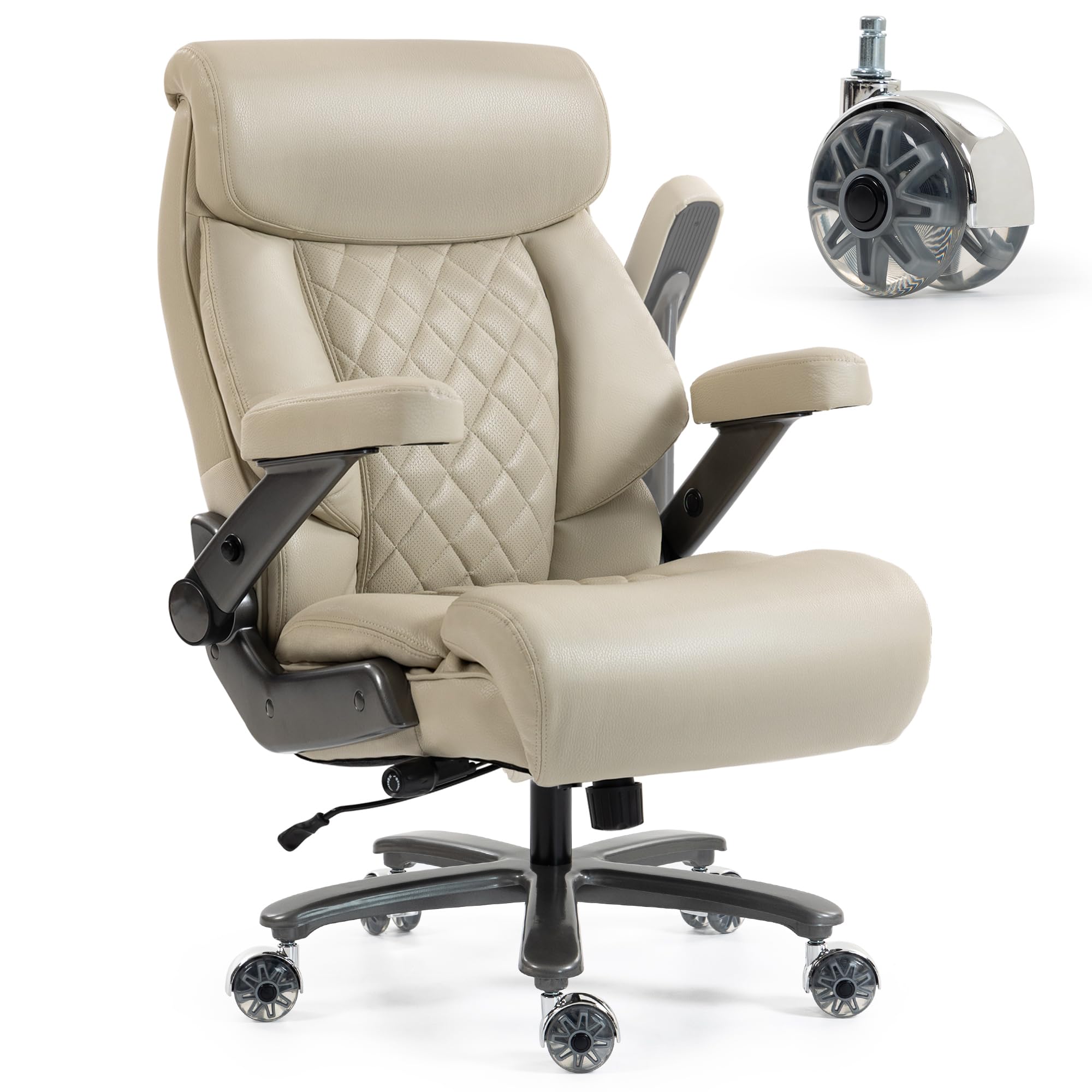 DYHOME 700LBS Heavy Duty Office Chair with 4d Armrest, Big and Tall Office Chair, Ergonomic Computer Chair with Airbag Lumbar Support, Wider Thicker