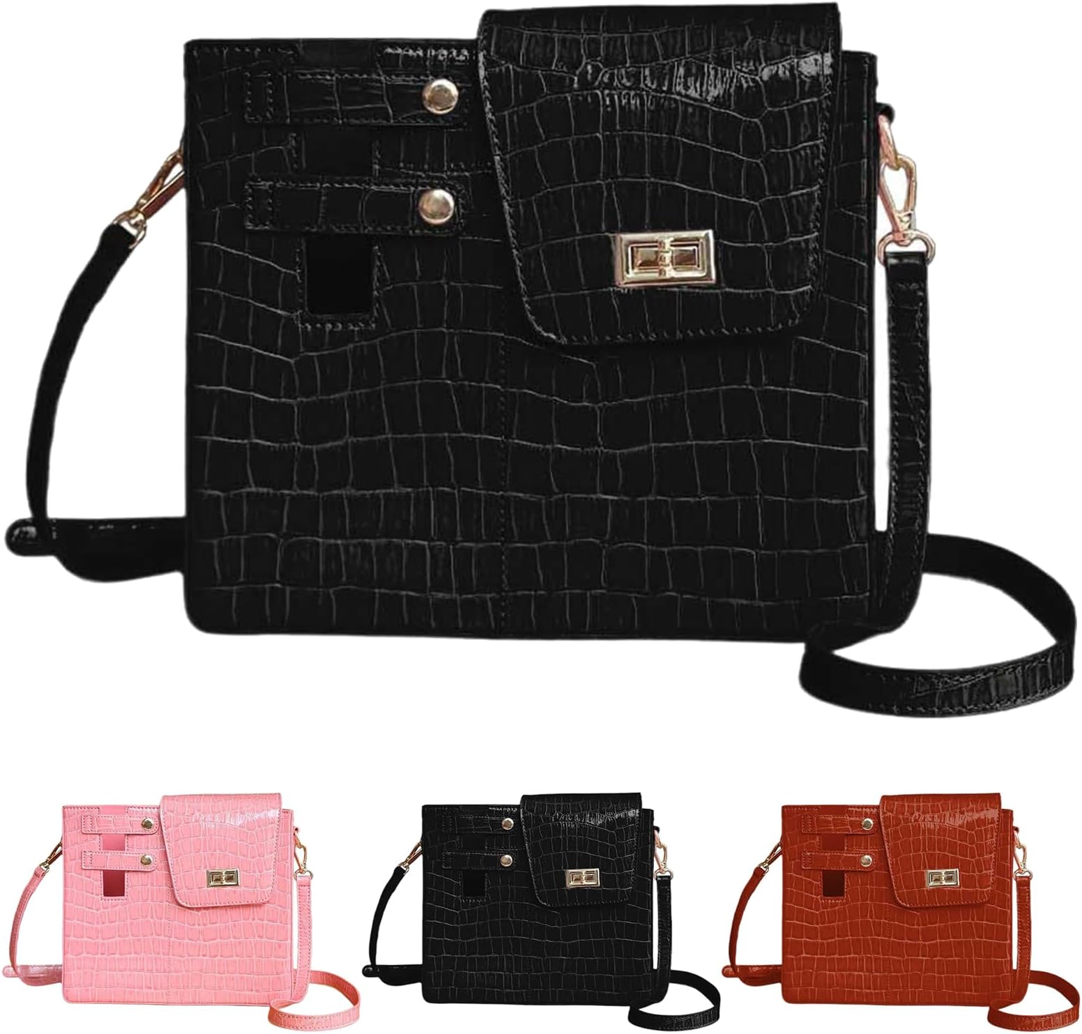 Water Bottle Crossbody Bag for Stanley Bottle, Water Bottle Carrier Bag, Stanley Cup Holder, Portable Outdoor Water Cup Holder with Adjustable Shoulder Strap (Black-B)