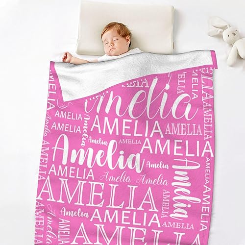 Miniatura 3 de KONSSY Manta personalizada con nombre, manta personalizada con nombre, mantas personalizadas para niños, niñas, mantas personalizadas con nombre,