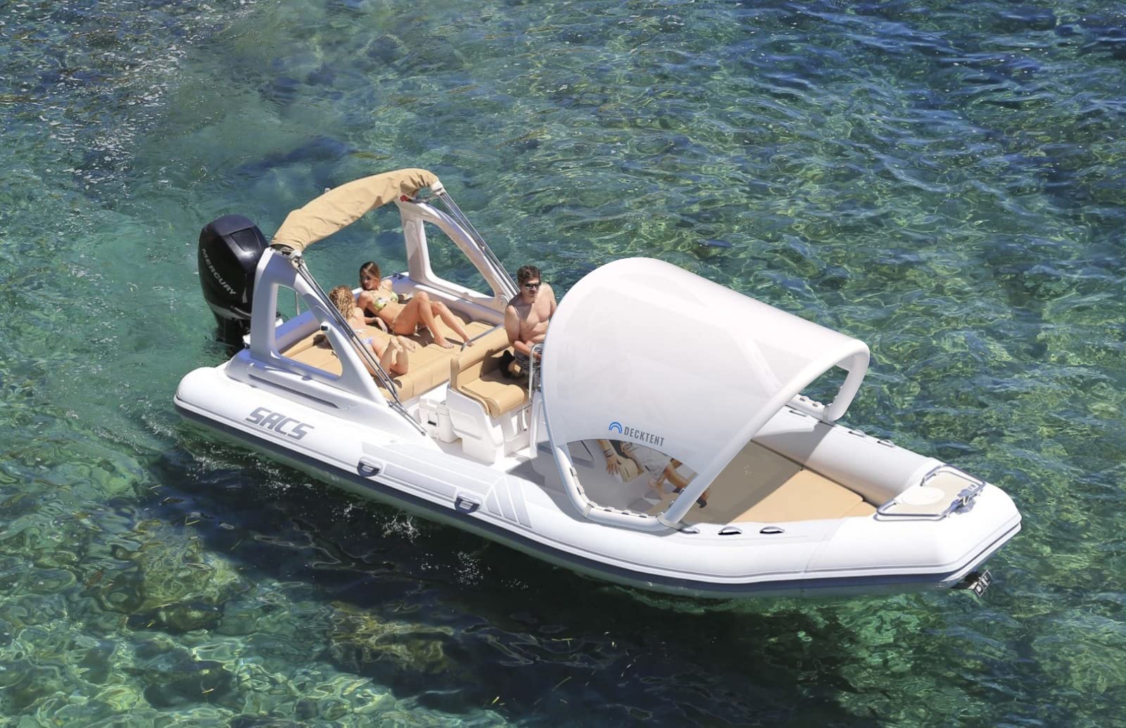 Bimini Tenda Parasole Tendalino Gonfiabile Barca Decktent Shade, Misure XS - L per le barche a motore e vela (XS)