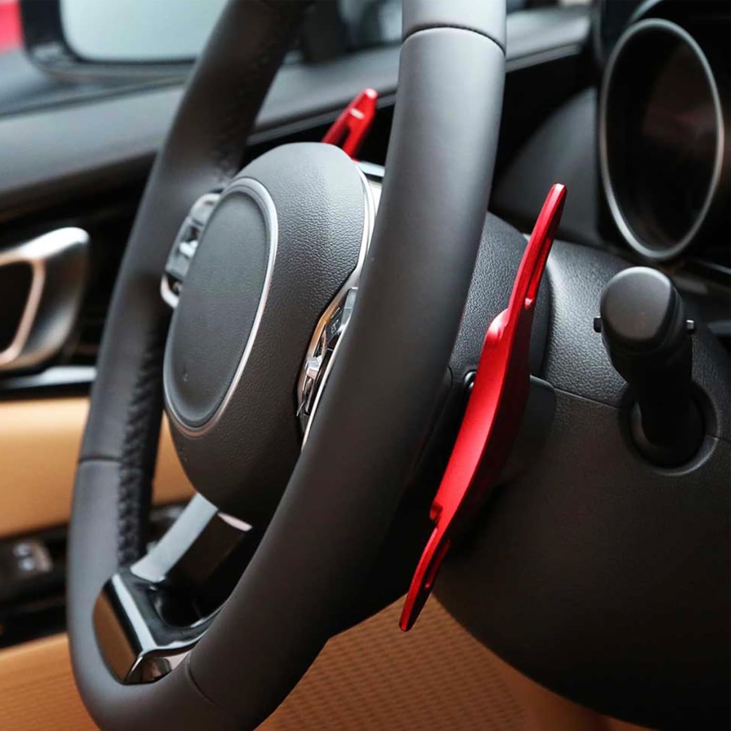 Aluminum Alloy Car Steering Wheel Shift Paddle Extension Sticker for Kia Sportage(2020-2022)/Sorento Hybrid (2021-2025)/Forte GT(2020-2024)/Carnival Hybrid(2025) (red)