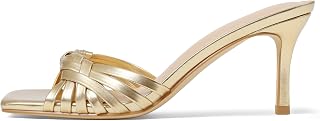Eteridrey Woven Kitten Heels Women Mule Low Heels Cute Heeled Sandals
