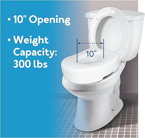 Vista 16 de Carex Elevador de asiento de inodoro, 5.5 pulgadas, elevadores de asiento de inodoro para personas mayores, asiento de inodoro elevado, soporta 300