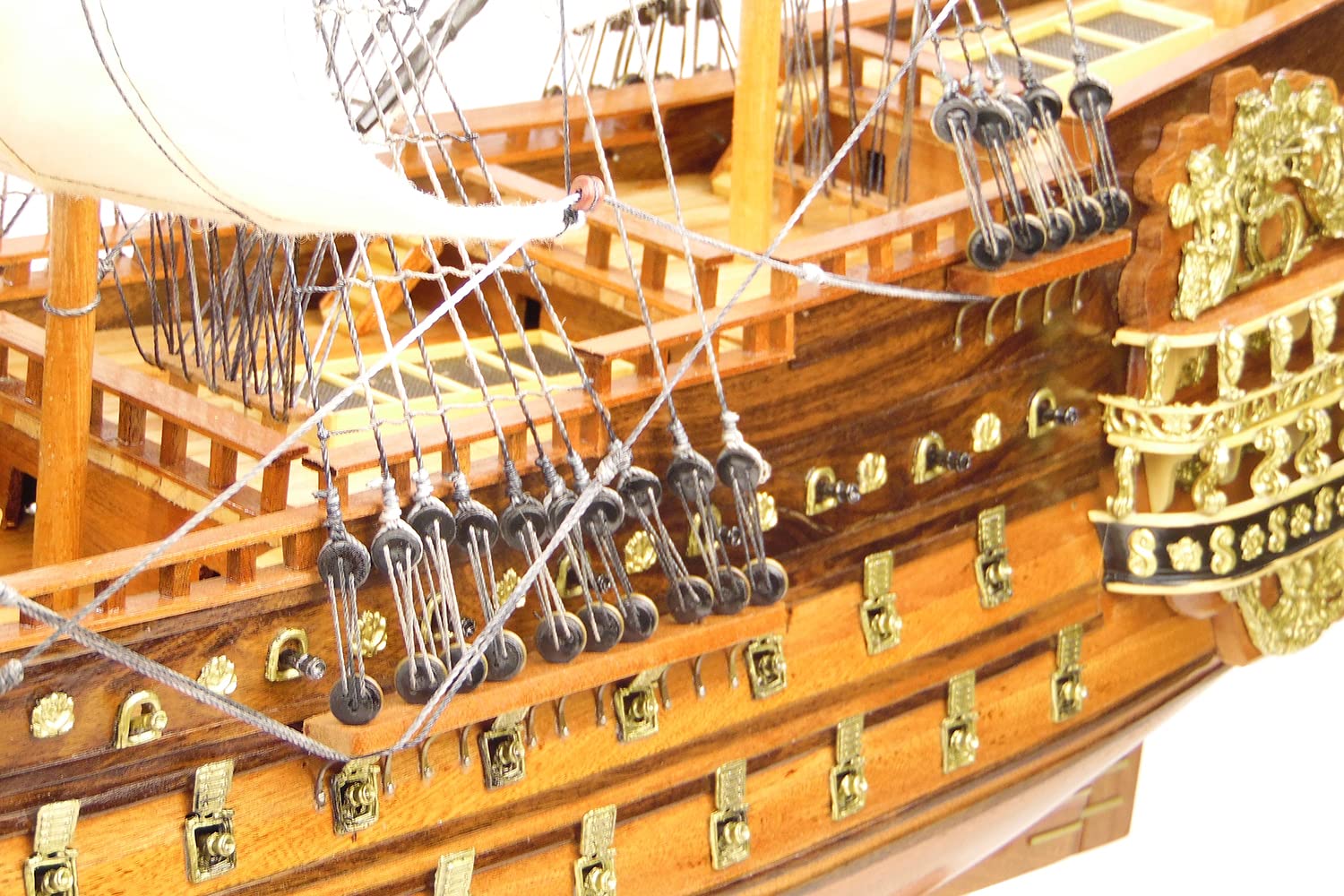 Schiffsmodell Soleil Royal │ Modellschiff │Segelschiff │ Premium-Modell │90cm Länge - 80cm Höhe (Soleil Royal)