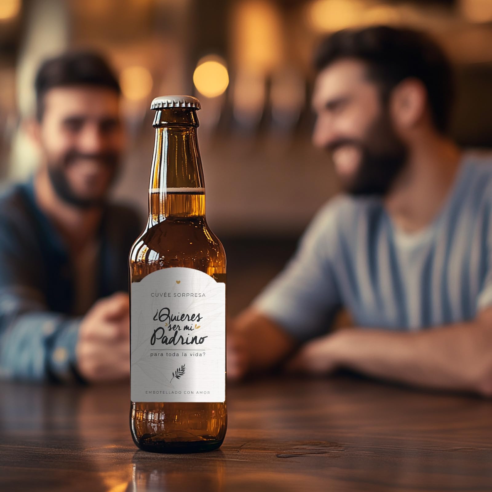 Manahia - Etiqueta de Botella - ¿Quieres ser mi padrino para toda la vida? - Idea Original para Petición Bautismo, vino o cerveza, sorpresa nacimiento |Autoadhesiva