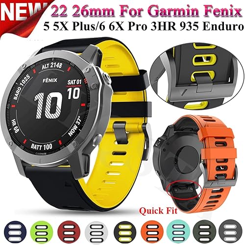 Miniatura 2 de SCRUBY Sport Silicone Smart Watch Bracelet Strap For Garmin Fenix 6X 7 7X 3HR 935 945 Approach S60 S62 Quick EasyFit Watchband Correa