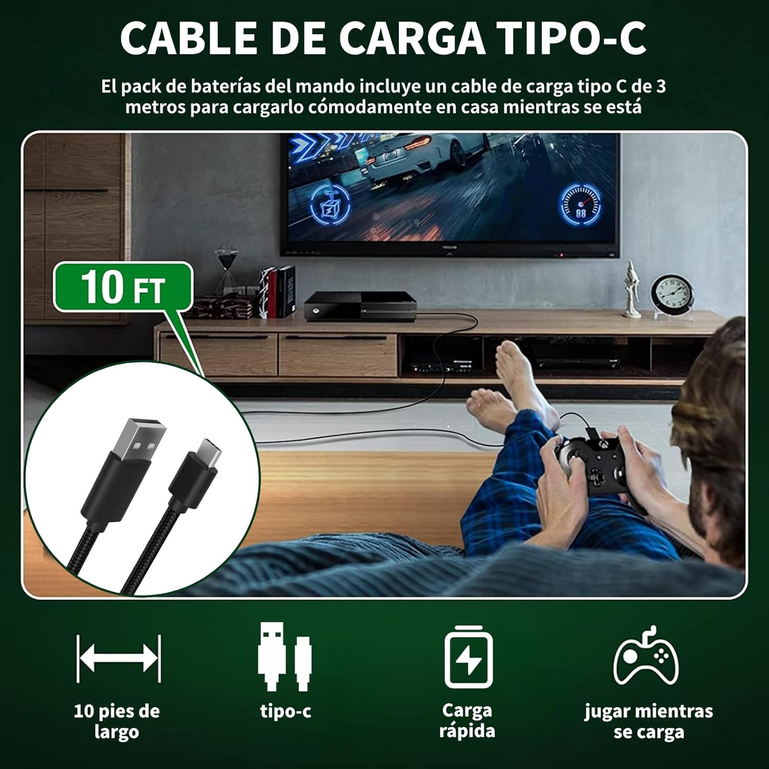 Rechargeable Battery Pack for Xbox One, for Xbox Series, 5550mAh USB Rechargeable Controller Battery Pack, with Charger, for Xbox One, for Xbox Series