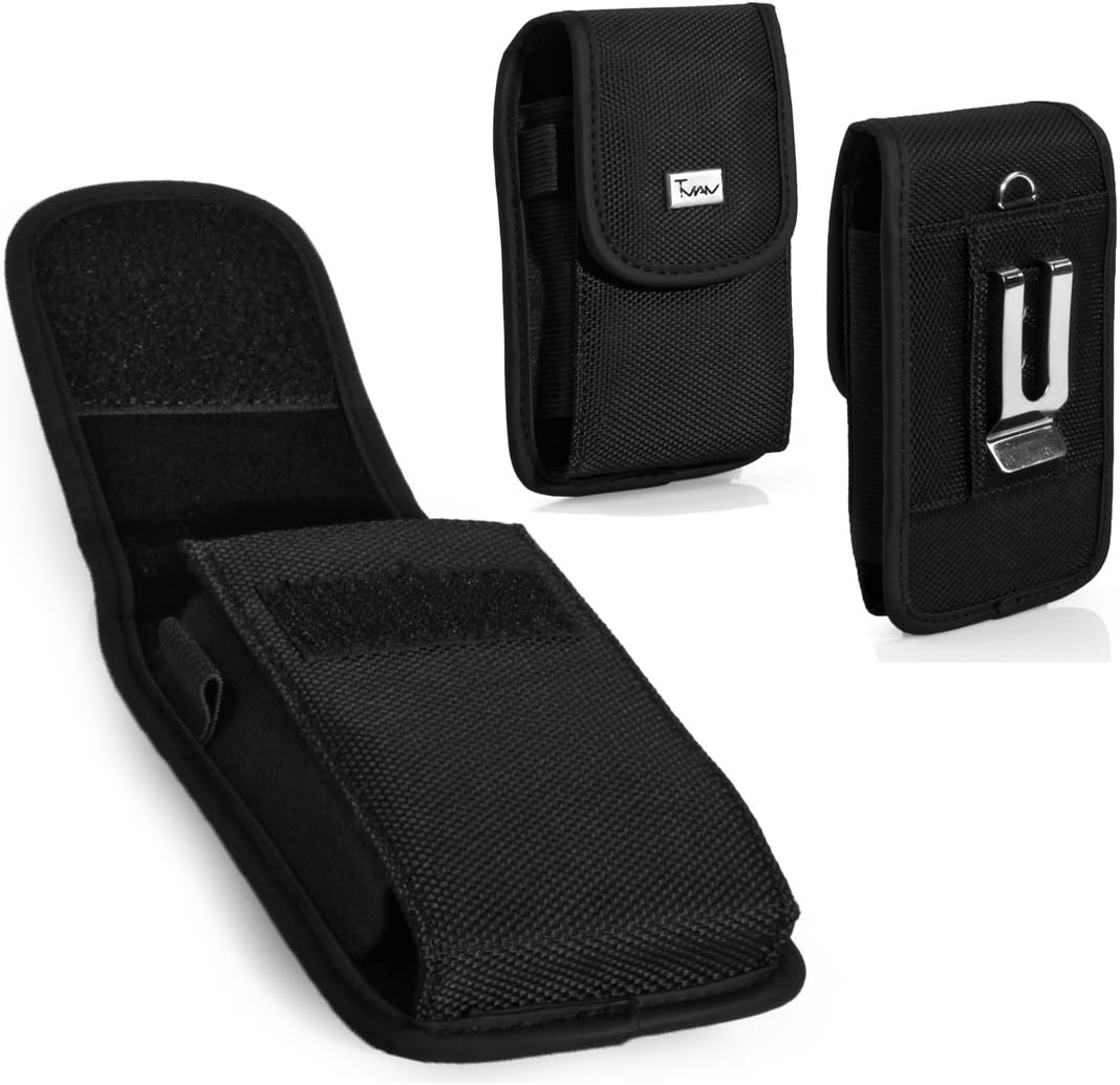 Vertical Black Heavy Duty Rugged Canvas Holster Case Pouch with Belt Clip For Apple iPhone 5/iPhone 5 / 5s/iPhone 5c