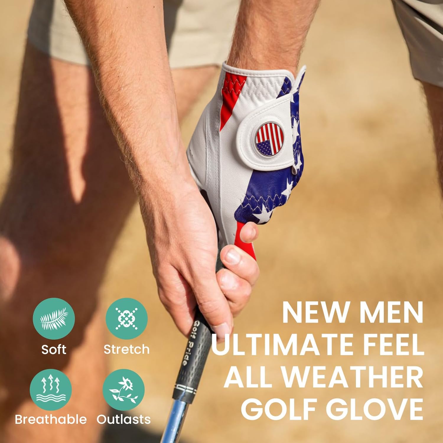 Amy Sport Golf Gloves Men Right Handed Golfer Left Hand Leather with Ball Marker Value 3 Pack, Color Leather Glove All Weather Grip Comfortable, Fit Size Small Medium Large XL - Image 7