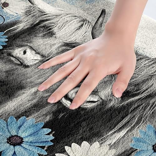 Miniatura 4 de Highland - Alfombra de baño de vaca para regalo de vaqueros, alfombra de baño de granja occidental de 20 x 32 pulgadas, tapete de baño de animales