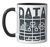 Data Science Vintage Data Scientist Retro Sandblast Ceramic Mug, Black/White