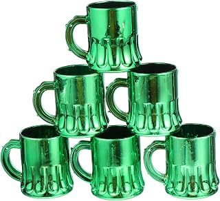 Unomor 6Pcs Green Beer Mug Neck Ring Accessories Lightweight DIY Pendant for Patrick Day Festivities for Crafting and Party