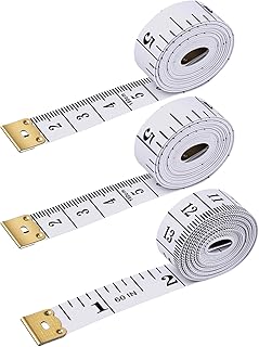 Pack of 3 Flexible Tape Measure,Soft Measuring Tape for Body, Body Sewing Flexible Ruler for Weight Loss Measurement,Tailor Craft Ruler 150 cm/60 inch