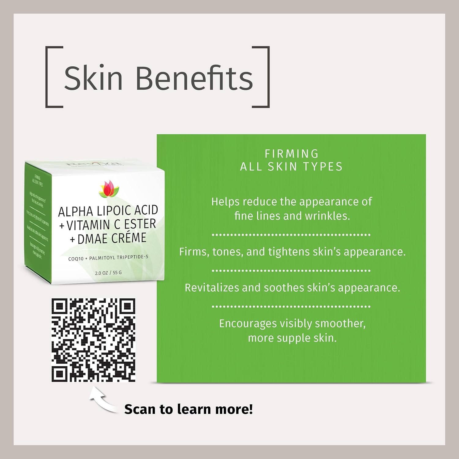 Reviva Labs Alpha Lipoic Acid Vitamin C Ester and DMAE Cream -- 2 oz