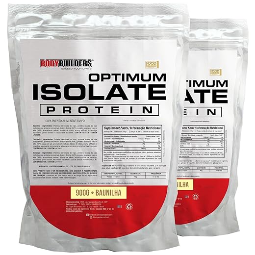 Kit 2x Whey Protein Optimum Isolate Baunilha 900g - Bodybuilders