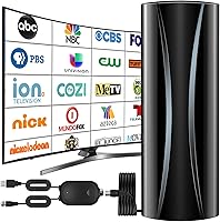 Forlovv 3600+ Miles Indoor TV Antenna - 360° Reception, 4K 8K HD Signal Booster, 38ft Coaxial Cable for Smart & Old TVs