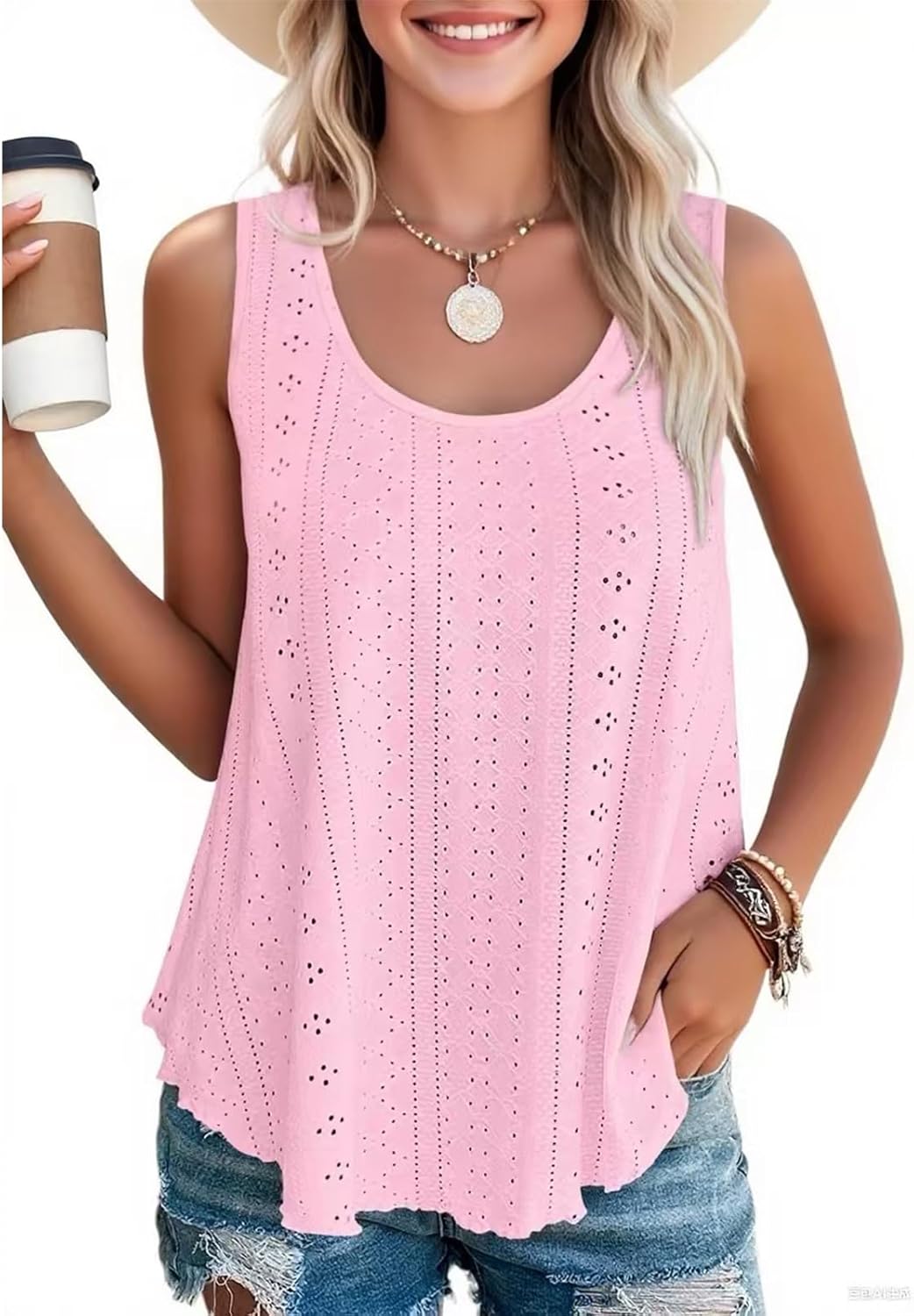 Ulla Popken Top Costilla Classic Camisa Cami Para Mujer