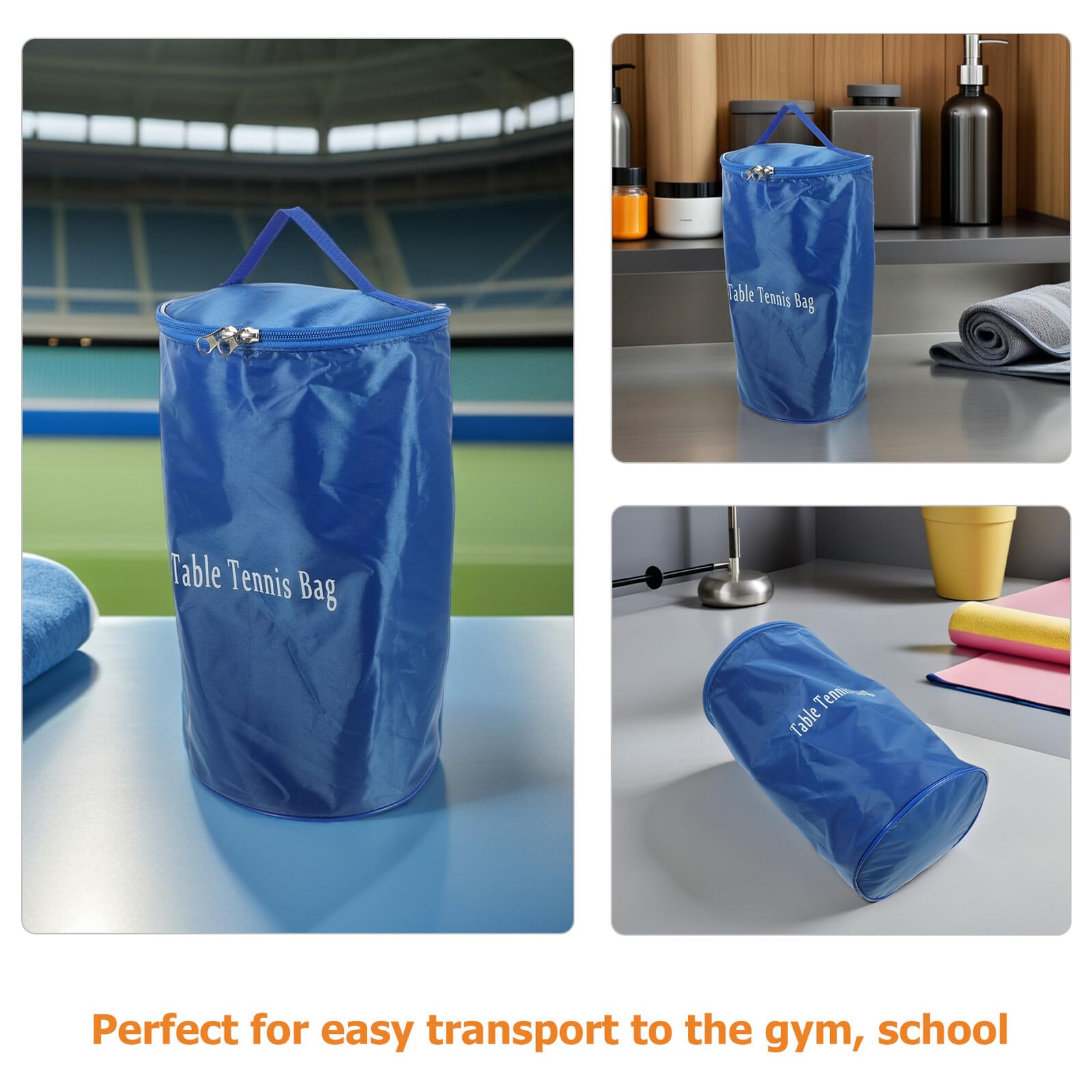 Borsa Porta Palline da Tennis Tavolo Oxford Blu 2 Pezzi Organizer Portatile per Racchette e Palline da Tennis Tavolo Attrezzatura Sportiva per Allenamento e Uso Esterno