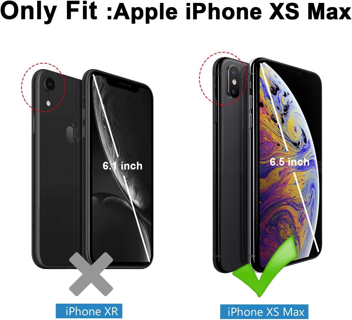 ProCase iPhone XS Max Case, Rugged Full-Body Protective Case with Built-in Screen Protector Heavy Duty Shockproof Bumper Cover for Apple iPhone Xs Max 2018 Release -Black