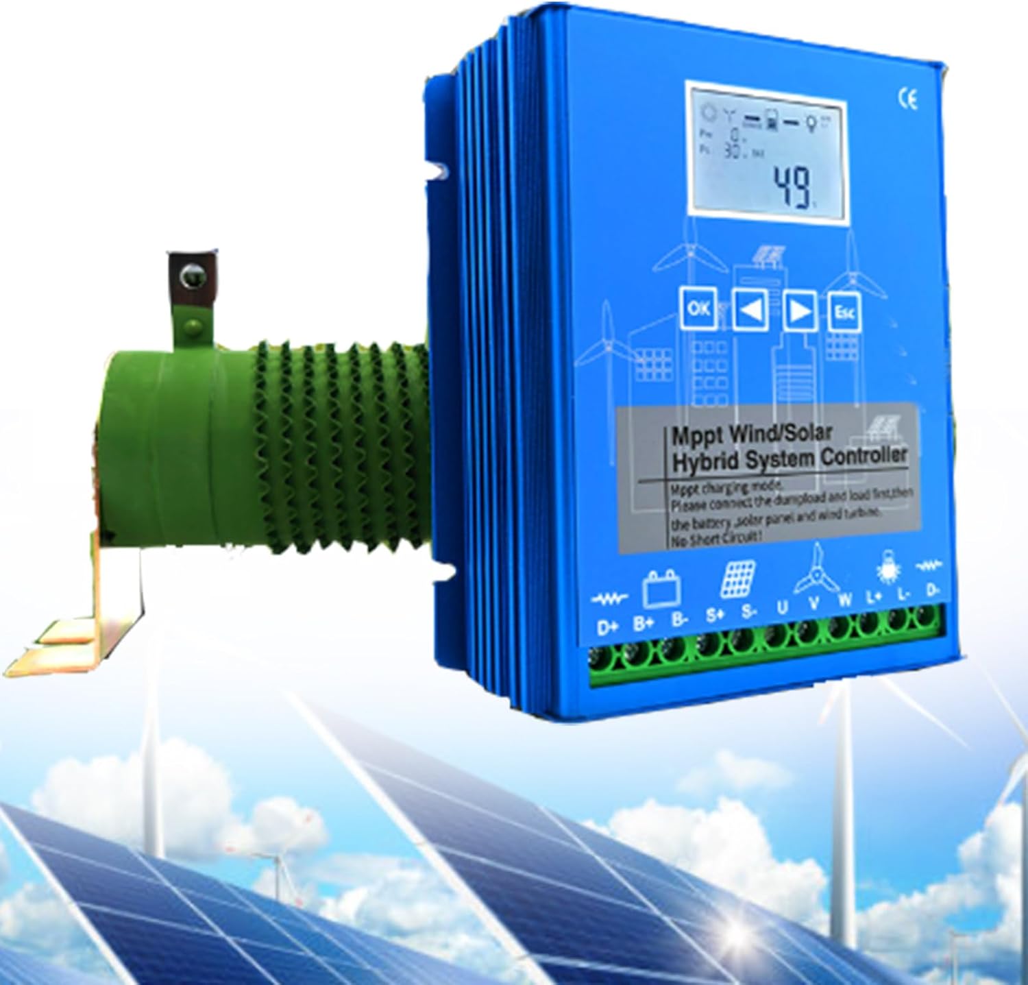 12000W Wind Solar Hybrid Street Light Controller - Free Energy Vertical Axis Wind Turbine Charge Controller for 12V Systems - Efficient Renewable Energy Solution