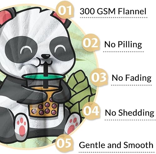 Miniatura 97 de Manta de panda personalizada con nombre, 30 x 40 pulgadas, bonita manta para niños, mantas de felpa suave colorida para sofá, oficina