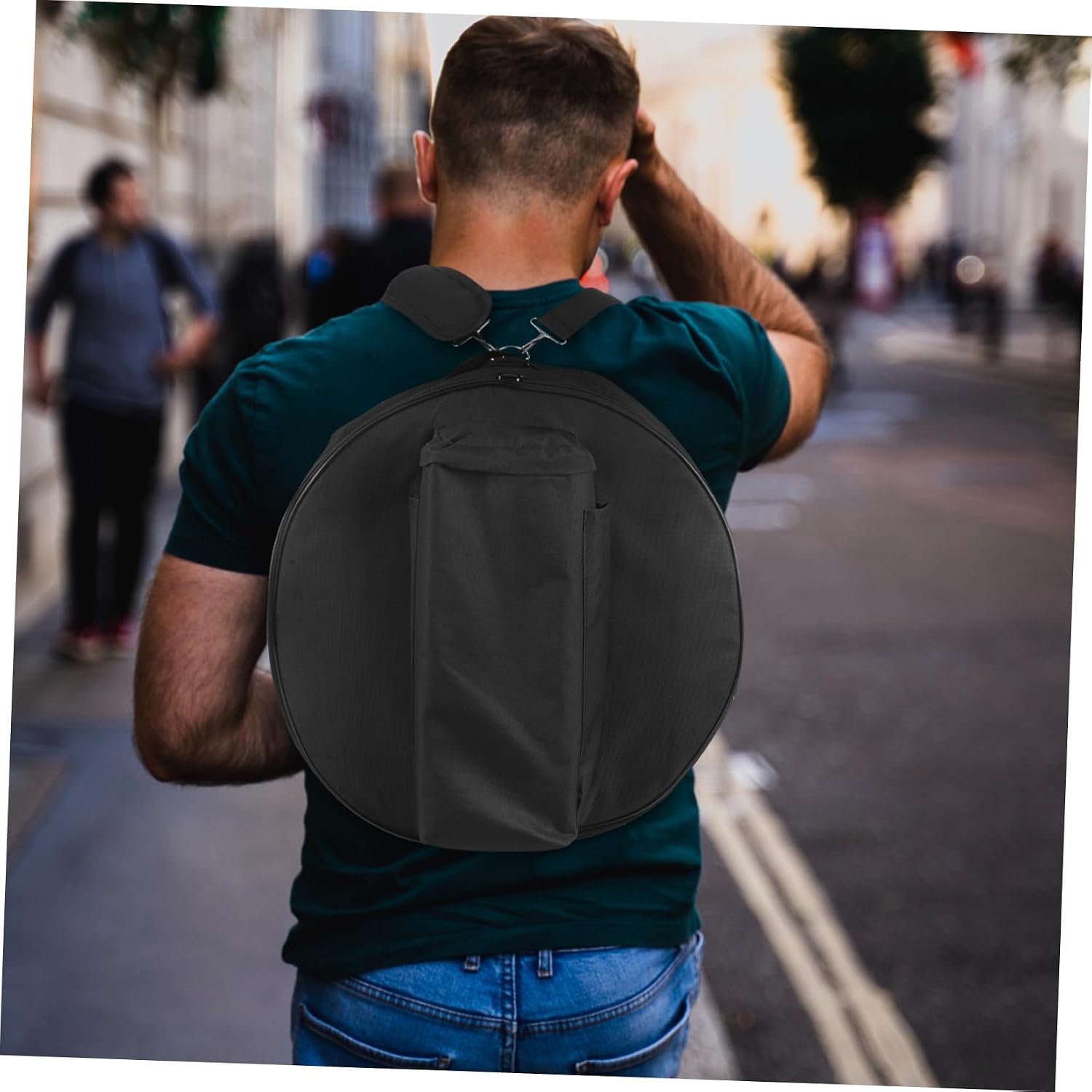 Oxford Cloth Snare Drum Bag Portable Storage Case Padded Shoulder Straps and Handle for Musicians and Marching Bands