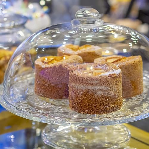 Miniatura 2 de Cúpula redonda transparente para tartas, soporte para exhibición de pasteles, cubierta de base de plato de alimentos, cubierta de plato de