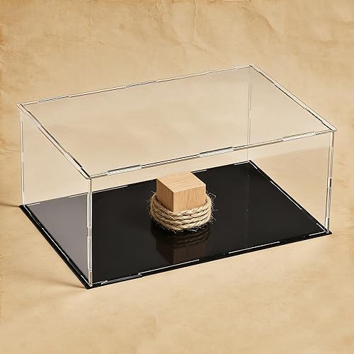 Miniatura 5 de uxcell Caja de exhibición transparente de acrílico, protección a prueba de polvo, escaparate, cubo, coleccionables, caja de 9.8 x 5.9 x 3.9 pulgadas