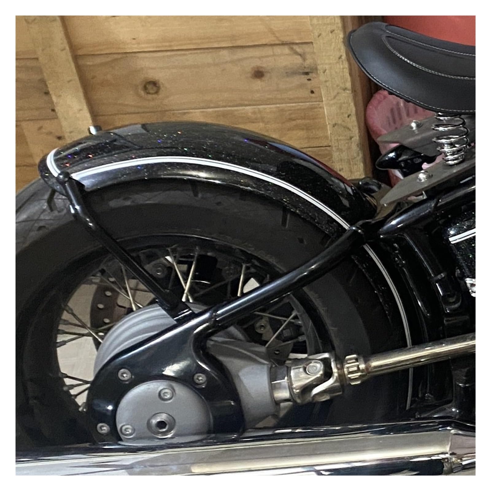 HSPORT Motorrad Schutzbleche Für Für R18 R 18 Classic Für RockBob Stil Kotflügel Blackstorm Metallic/Weiß Streifen Hinten Kotflügel Schlamm Spritzen Schutz Motorrad Hinterrad Fender(2) Auto & Motorrad