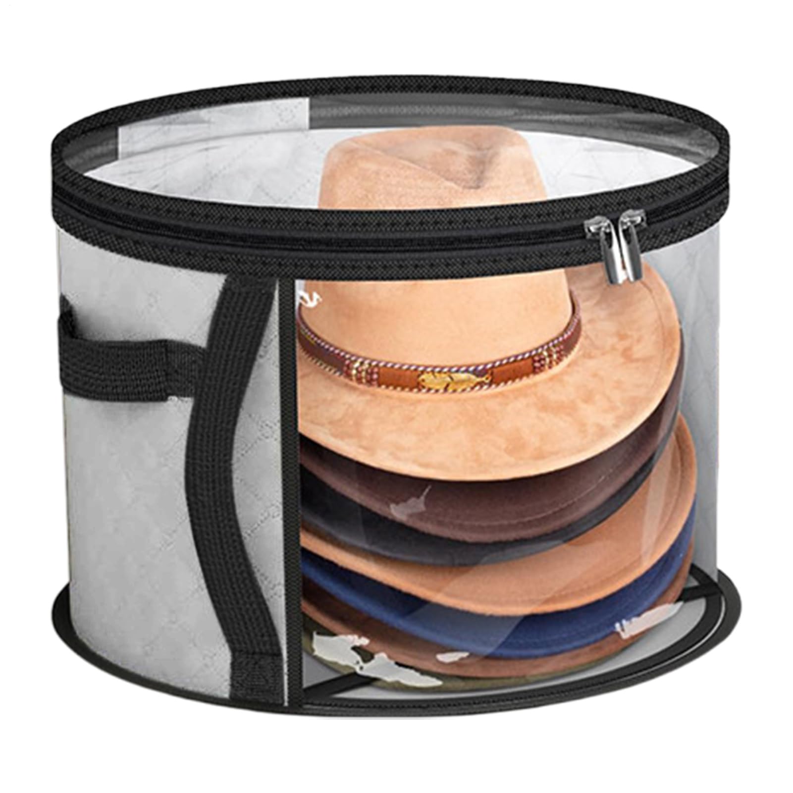 Hat Box,Large Capacity Cowboy Hat Storage Box - Organizer Case with Carrying Handle Stackable with Lid for Dorm Room Wardrobe Underbed Clothes Cap Display Travel