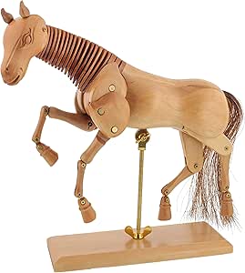 U.S. Art Supply Wooden 12&#34; Horse Artist Drawing Manikin Articulated Mannequin