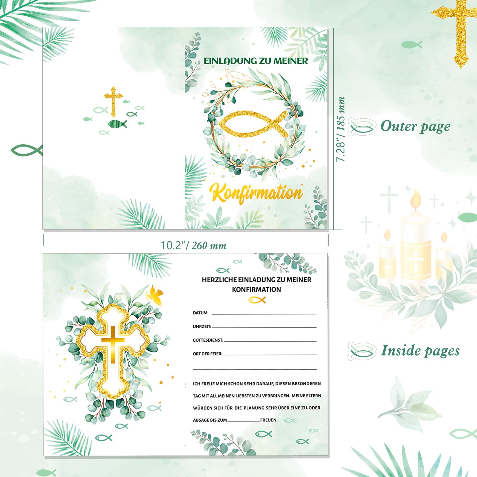 Biglietti Augurali Con Busta Rosso-crema 10 Pz Acquista Da OBI - Foto 11