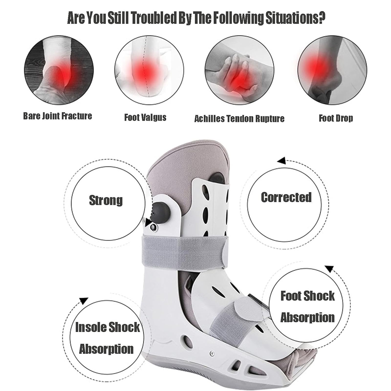 Botas Para Caminar Con Fractura, Férula Plantar Para Lesiones De Tobillo Y Pie, Cirugía, Esguince De Tobillo,S